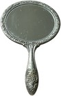 Vintage Vanity Set Mirror Brush Comb Silver Floral Ornate Dresser Set 