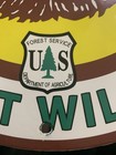 Vintage Porcelain Sign  Smokey Says Prevent Wildfires 12  Nice 