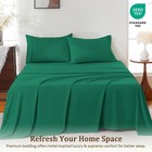 Queen Set 4 Pieces Hotel Luxury Breathable Soft Microfiber Bedsheets  Anti Pi   
