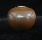 Old Chinese Brown Apple Shaped Porcelain Brush Washer Water Pot  qianlong 