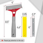 Long Razor Blade Scraper Extended Handle W 10pcs Spare Blades Film Clean Removal
