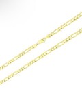 Real Solid 14k Yellow Gold 2 5mm Figaro Chain Pendant Necklace Italian Made Gold