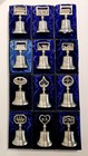 Vtg Complete Set Crown   Rose 12 Days Of Christmas Bells--pewter