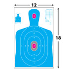 25 Paper Targets For Range Rifle Handgun Firearms Bb Guns Blue Silhouette 12x18