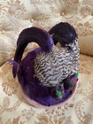 1940s Feathered Antique Purple Bird Hat