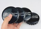 Set Of 4 Gmc Black Glossy  83 Mm 3 25 Inch Wheel Rim Center Hub Caps Fit For Gmc