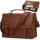  Mens Messenger Bag 17 Inch Waterproof Vintage Leather Laptop Briefcase Large 