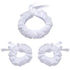 White Ruffle Layered Renaissance Collar   Cuffs Set - Clown Neck Choker Accessor