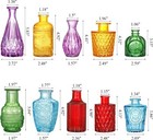 Set Of 10 Colored Bud Vases  Assorted Small Glass Flower Vases Vintage Carved Fl