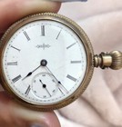 Elgin Yellow Gold Full Hunter Pocket Watch Roman Numerals Mechanical 1880s