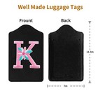 Personalized Initial Luggage Tag For Suitcase cute Embroidered Letter Leather