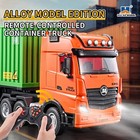 New Huina 1317 Rc Container Truck 1 18 9ch Rtr Trailer Freighter Toy Usa Stock