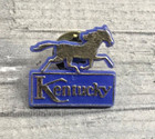 Vintage Kentucky Horse Racing Blue Plastic Lapel Hat Jacket Vest Shirt Pin