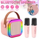Mini Karaoke Machine Portable Bluetooth Karaoke Speaker With 2 Wireless Mics