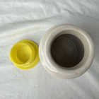 Vintage 1950   s French Mustard Moutarde Franchise Jar Crock Yellow Lid Read