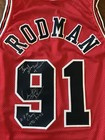 Dennis Rodman Autograph Signed Chicago Bulls Red Nike Authentic Jersey