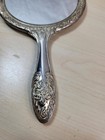 Vintage Hand Held Silver-plated Vanity Mirror Victorian Intricate Floral Design