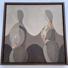 Mid Century Modrn Painting Abstract Modernism Expressionism Cubism Vintage Nils