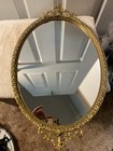 Vintage Gold Vanity Mirror With Matching Tissue Holder
