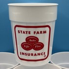 State Farm Lot Of Four  4  12 Oz  Plastic Cups W  Square Logo  Main Street Scene