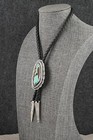Turquoise   Sterling Silver Bolo Tie - Bobby Johnson