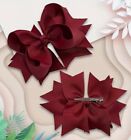 Deep Red 5    Hair Bow Clip Grosgrain Ribbon Girl Hair Barrette