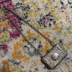 Vintage Antique Tin Silver Chain Strap Coin Purse Mini 1800s