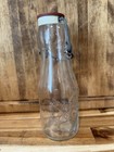 Vintage Clear Glass Eagle Stars Bottle 1833 Wire Bail Stopper 7 5   