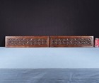 24  Wide Pair Of Antique Neo Gothic Carved Drawer Panels trim In Solid Oak Wood