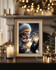 Santa Claus Christmas Holiday Face Profile Wall Art Matte Poster Painting Print