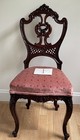 Antique Pair Of Victorian Mahogany Wood Carved Parlor Chairs 