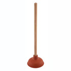 6 In  Plunger Light Duty With Red Rubber Cup And Wooden Handle