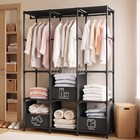 67  Tall Heavy Duty Freestanding Wardrobe Closet 4 Drawers Storage 4 Hanging Rod