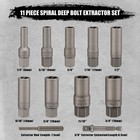 11 Pcs Spiral Type Deep Bolt Extractor Spark Plug  Bolt Remover Set Screws Nuts