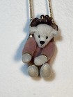 Nib  little Gem Teddy Bear  Compact Necklace Purse Miniature Rare  