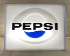 Vintage Pepsi 70s Machine Sign Lighted Door Panel 20  X 26  Soda Advertising 2pc