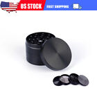 Tobacco Grinder 4 Piece Spice Herbal Garlic Metal Smoke Crusher Portable Black