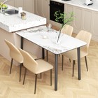 Thick Upholstered Dining Chairs Set Of 2-6 Modern Microfiber Leather Side Chairs