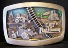 Caterpillar Cat Rail Gang Railroad Backhoe Railcar Mover Belt Buckle 1992 Rr