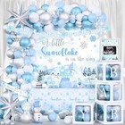 Winter Little Snowflake Baby Shower Decorations For Boy  A Little Snowflake Is 