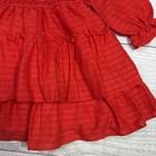 Vintage Polly Flinders Red Hand Smocked  Dress Flowers 2t Green White Style 4081