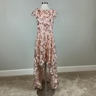 Eliza J Women s Pink Evening Gown Sequined Lace High Low Backless Dress Size 8