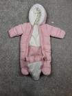 Baby Pink Hooded Padded Pramsuit Snowsuit Up To 1 Month