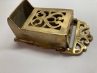 Vintage Solid Brass Match Box Holder Wall Mount Ornate Scrolled 7 Inches  India
