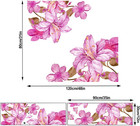 Giant Pink Flowers Wall Decals Lily Floral Wall Stickers Diy Removable Large Pea