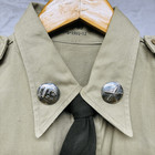 Post Ww2 Stand Up Collar Shirt Us Army 2nd Inf  Khaki Patches Pins Ribbon Bars