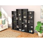 Media Wall Storage Unit Black Fully Adjustable Shelves Organize Multimedia