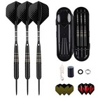 Steel Tip Darts Set For Dartboard  Professional Brass Darts Metal Tip Black 