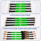 Car Tie Down Straps For Trailers With Snap Hooks  4pk   2  X 96  Ratchet Car    