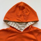 Boys 8 130 Hanna Andersson Reversible Sweater Tan White Stripe Solid Orange Hood